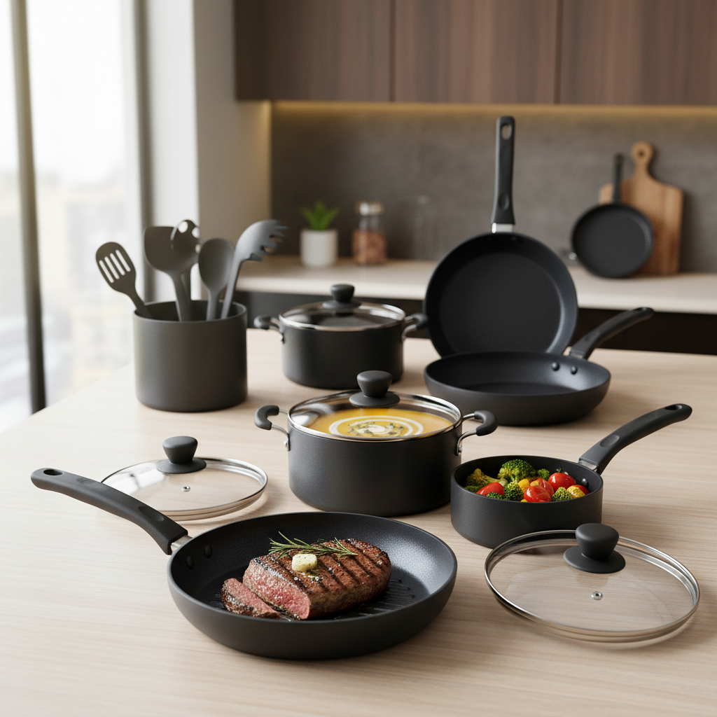 12-teiliges Kochgeschirr-Set Antihaft Geschirrsets Europa CE-zertifiziert Premium Qualitaet Kostenloser Versand