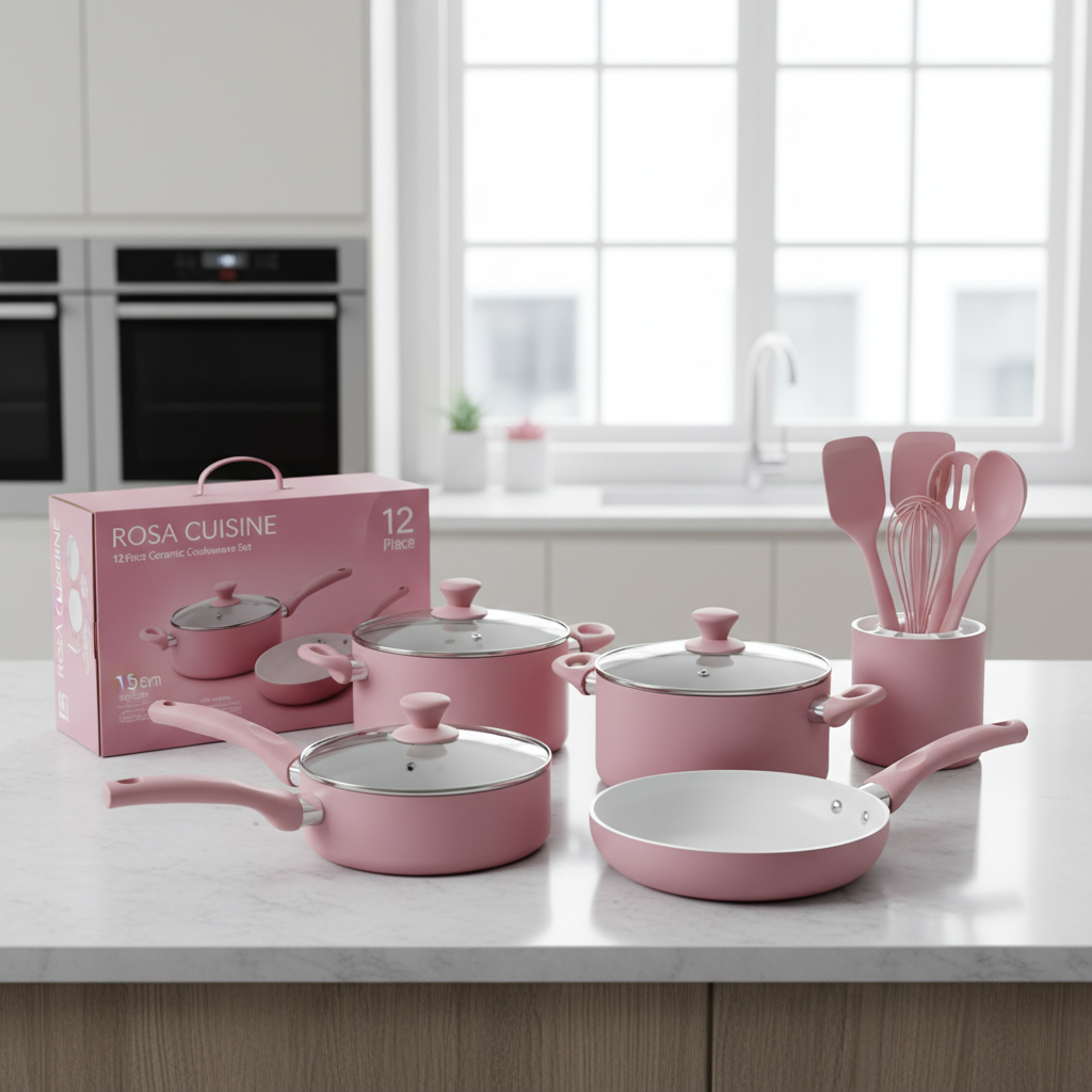 12-teiliges Kochgeschirr-Set Antihaft Geschirrsets Europa CE-zertifiziert Premium Qualitaet Kostenloser Versand