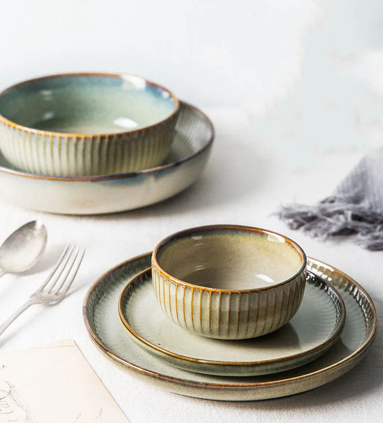 KINGLANG Japanische Dessertteller Keramik Geschirrsets Europa CE-zertifiziert Premium Qualitaet Kostenloser Versand