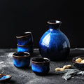 KINGLANG Sake Set 5-teilig Blau Keramik Geschirrsets Europa CE-zertifiziert Premium Qualitaet Kostenloser Versand