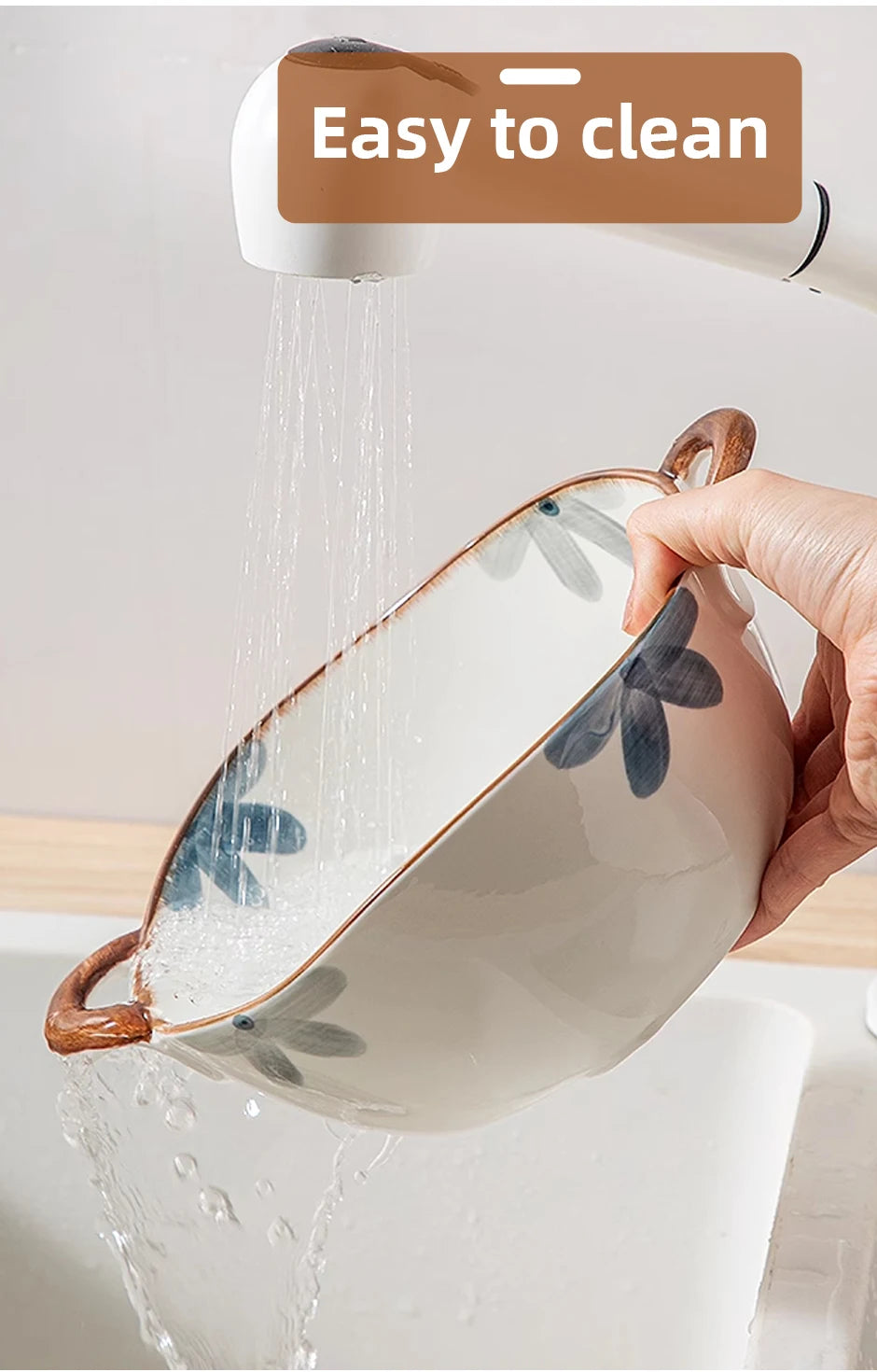 1500 ml Haushalt Nudel Schüssel Keramik Suppe Schüssel Mit Griff Salat Pasta Schüssel Küche Geschirr Mikrowelle Bakgeschirr Geschirrsets Europa CE-zertifiziert Premium Qualitaet Kostenloser Versand