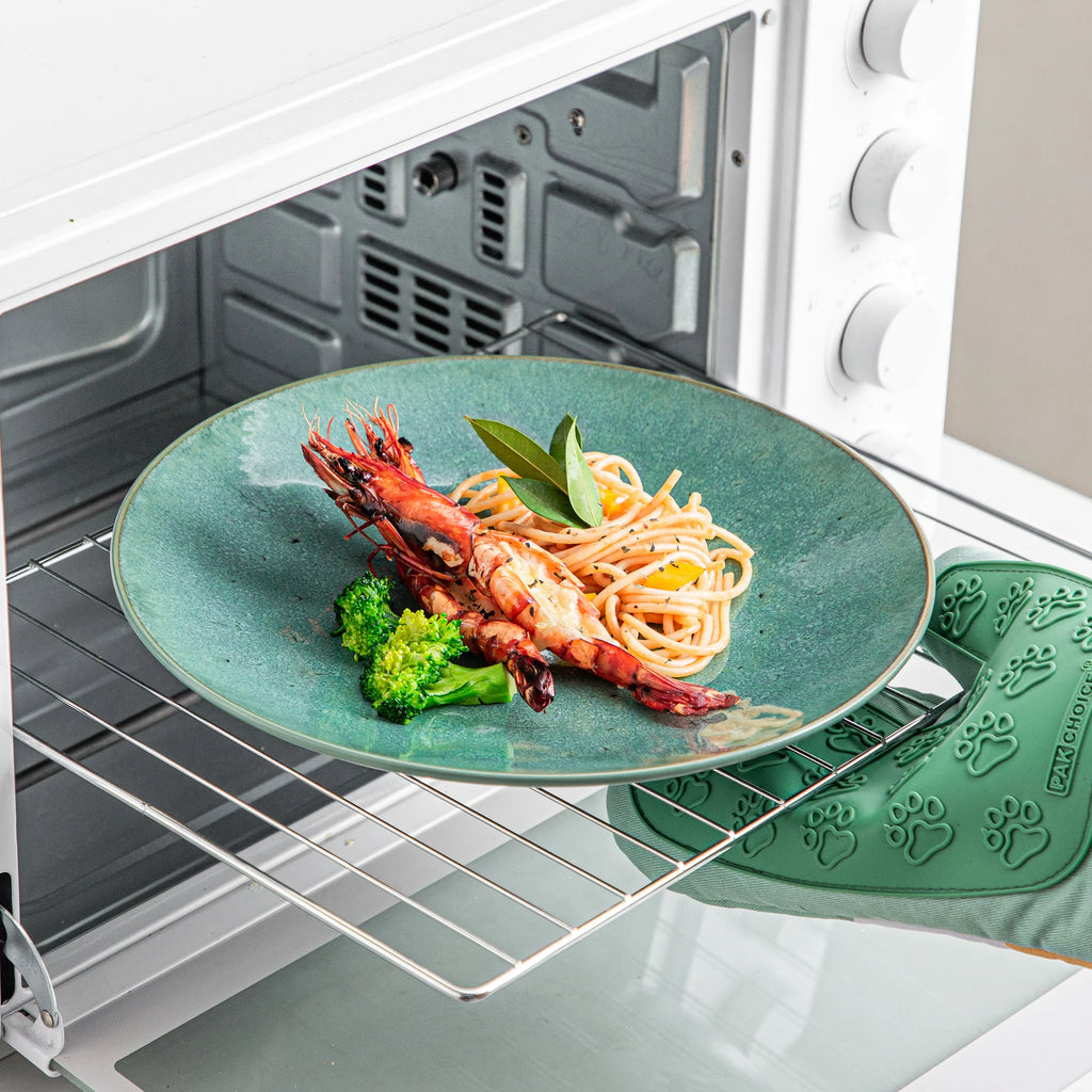 Vancasso Grün Geprägtes Steinzeug Geschirr-Set 16/32-teilig – Teller, Dessert, Schüssel, Becher Geschirrsets Europa CE-zertifiziert Premium Qualitaet Kostenloser Versand