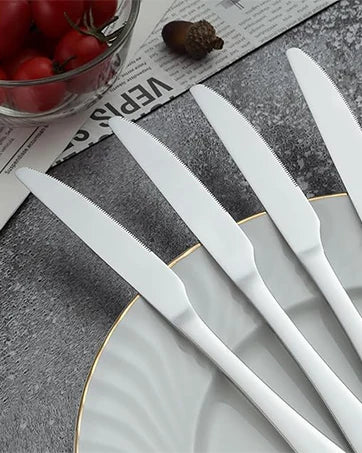 Premium Edelstahl 30-teiliges mattes Gold Besteckset Geschirrsets Europa CE-zertifiziert Premium Qualitaet Kostenloser Versand