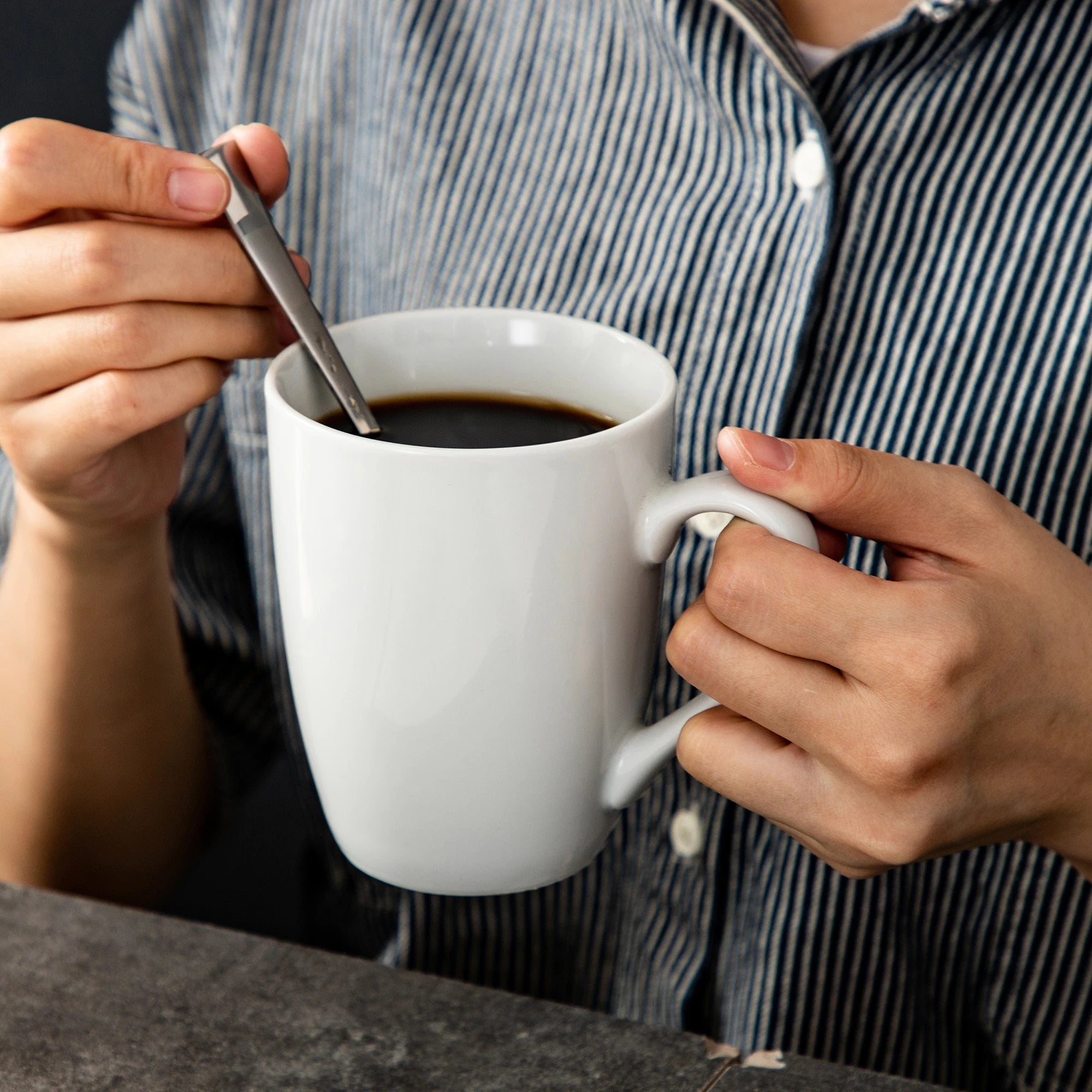 Malacasa Serie Elisa 6 Stück Elfenbein weiß Porzellan 360cc Kaffeetasse Milch Tasse Geschirrsets Europa CE-zertifiziert Premium Qualitaet Kostenloser Versand