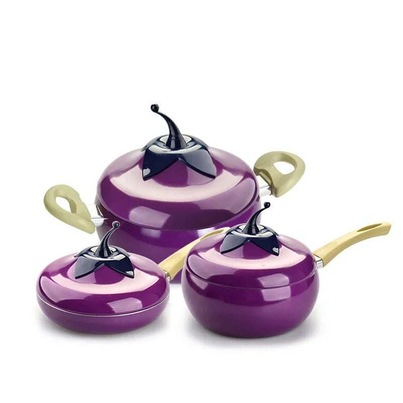 Fruchtförmige Antihaft-Aluminiumpfanne Geschirrsets Europa CE-zertifiziert Premium Qualitaet Kostenloser Versand