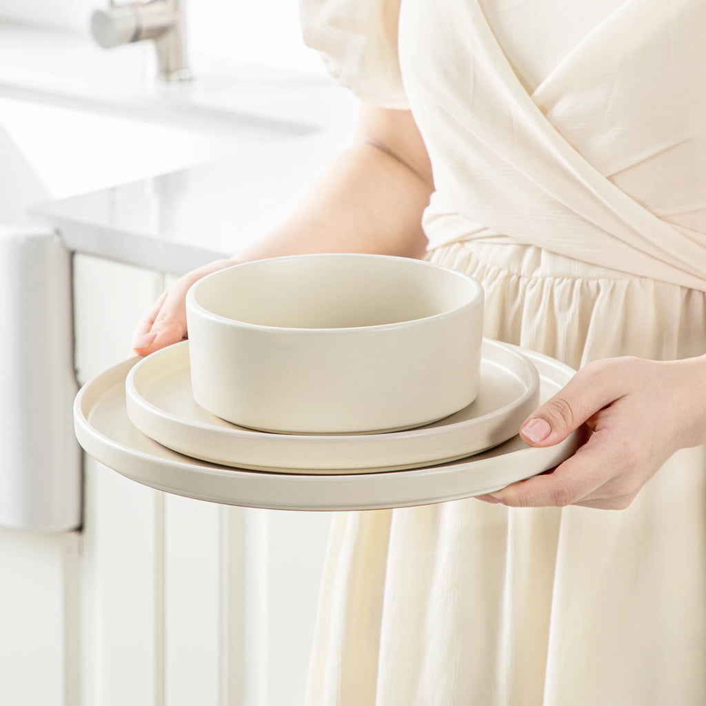 Vancasso Keramik-Geschirrset 16/32-teilig Schwarz Steinzeug – Teller, Dessert, Schüssel, Becher Geschirrsets Europa CE-zertifiziert Premium Qualitaet Kostenloser Versand