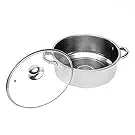 5-stufiger Edelstahl Dampfgarer 26cm Geschirrsets Europa CE-zertifiziert Premium Qualitaet Kostenloser Versand