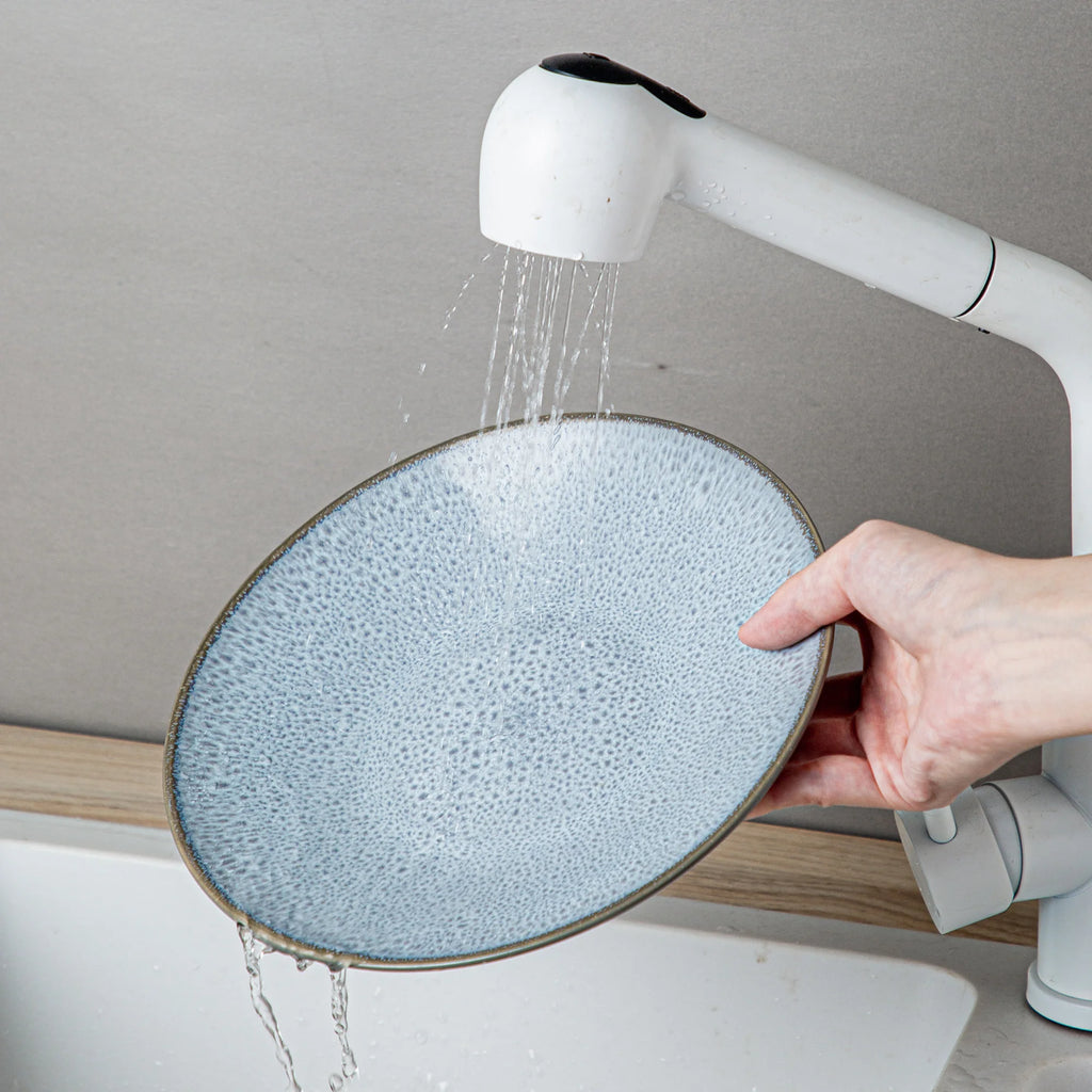 VANCASSO KARST 16/32/48-teiliges Geschirrset aus geprägtem Steinzeug mit Abendessen-/Dessertteller-/Suppenschüssel-/Becherservice für 4/8/12 Personen Geschirrsets Europa CE-zertifiziert Premium Qualitaet Kostenloser Versand