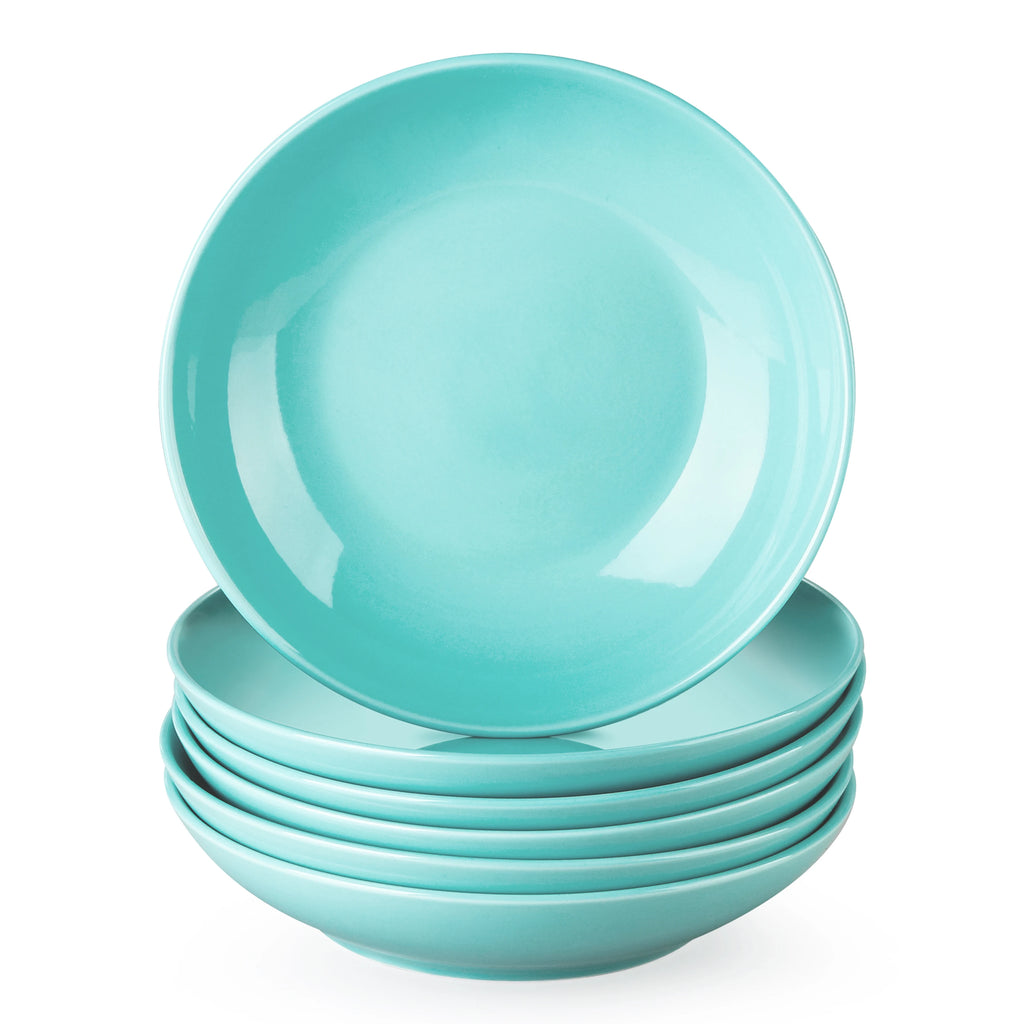 Porzellan MALACASA 6-teiliges 500 ml Keramik-Suppenteller-Set aus weißem Porzellan für Obst/Nudeln/Ramen/Ceral Bowl Service für 6/12 8 Farben Geschirrsets Europa CE-zertifiziert Premium Qualitaet Kostenloser Versand