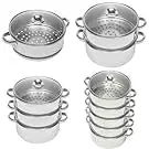 5-stufiger Edelstahl Dampfgarer 26cm Geschirrsets Europa CE-zertifiziert Premium Qualitaet Kostenloser Versand