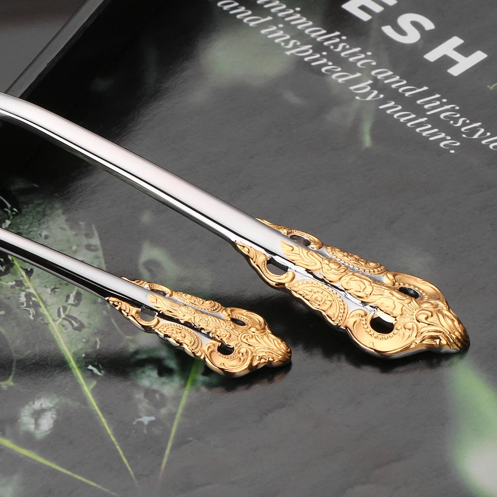 Premium Edelstahl Vintage Silberbesteck-Set Barock 18/10 Geschirrsets Europa CE-zertifiziert Premium Qualitaet Kostenloser Versand