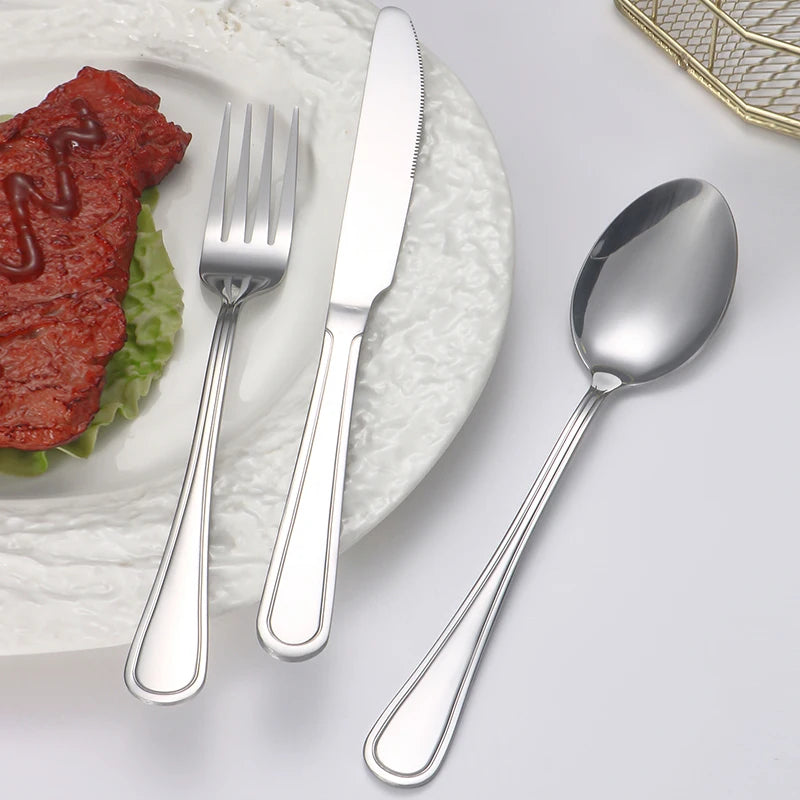 Profi Besteckset 6/30-teilig Edelstahl Geschirrsets Europa CE-zertifiziert Premium Qualitaet Kostenloser Versand