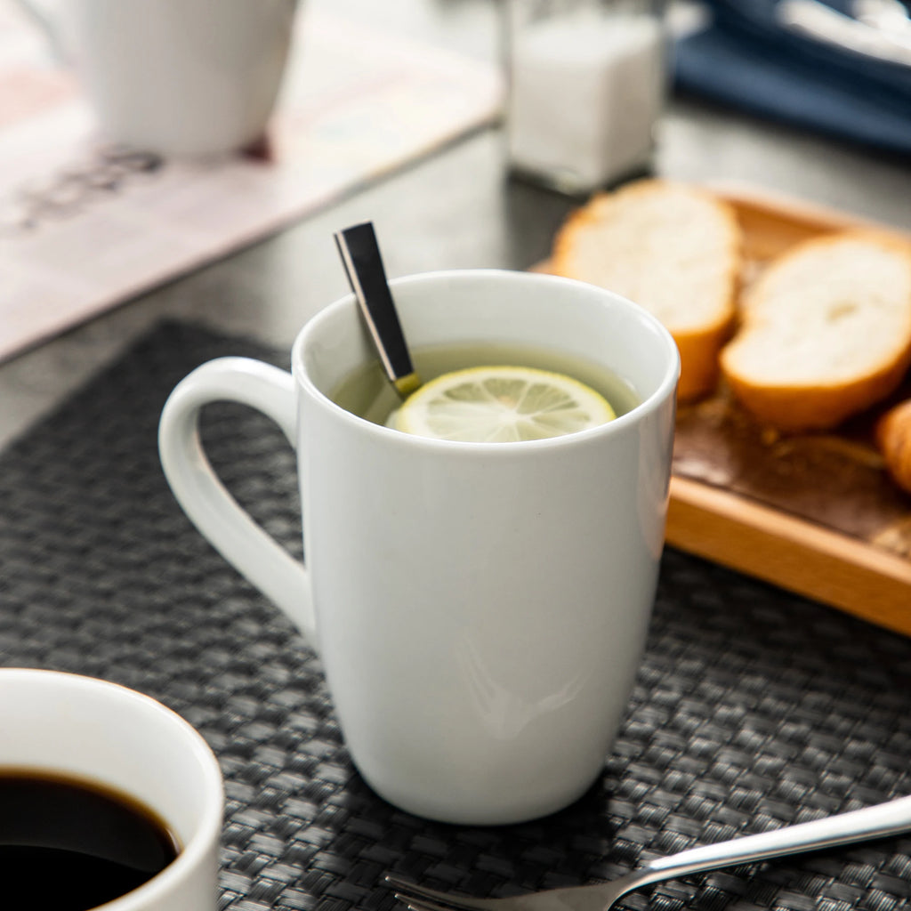 Porzellan Malacasa Serie Elisa 6 Stück Elfenbein weiß Porzellan 360cc Kaffeetasse Milch Tasse Geschirrsets Europa CE-zertifiziert Premium Qualitaet Kostenloser Versand