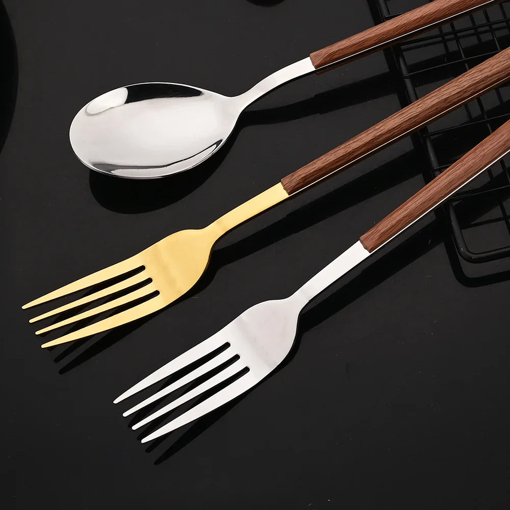 Premium Edelstahl Koreanisches Besteckset 8/12-teilig mit Stäbchen Geschirrsets Europa CE-zertifiziert Premium Qualitaet Kostenloser Versand