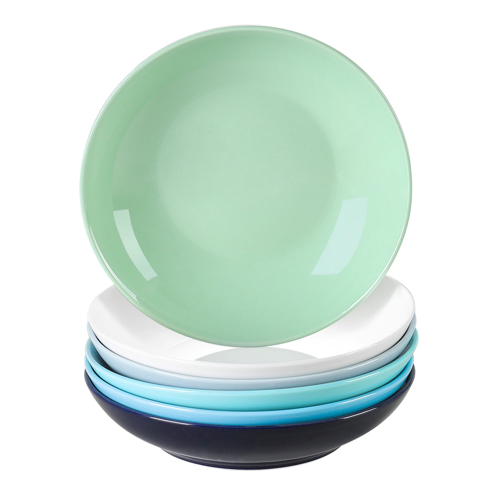 Porzellan MALACASA 6-teiliges 500 ml Keramik-Suppenteller-Set aus weißem Porzellan für Obst/Nudeln/Ramen/Ceral Bowl Service für 6/12 8 Farben Geschirrsets Europa CE-zertifiziert Premium Qualitaet Kostenloser Versand