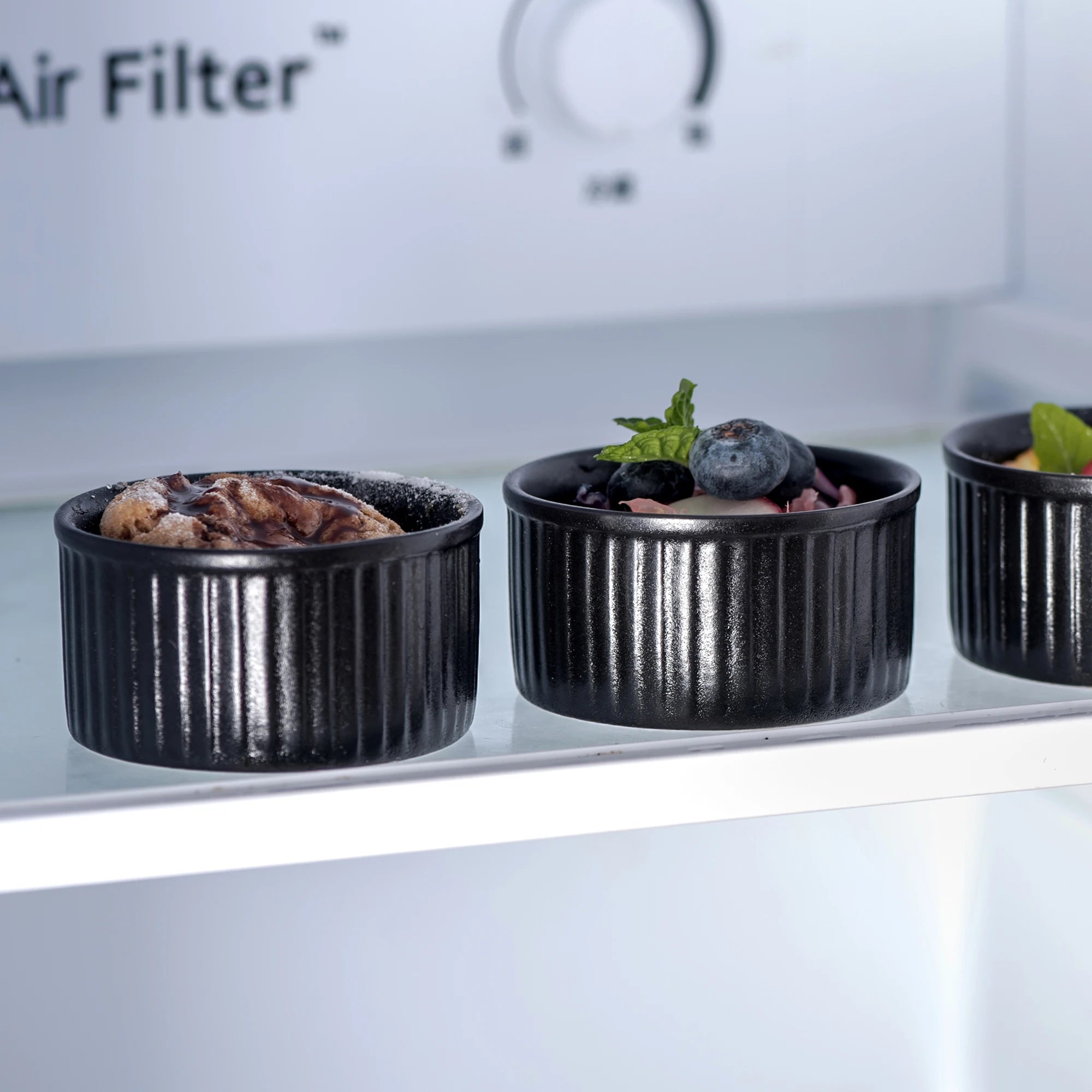 Vancasso Keramik-Ramekins 6er-Set 70/180/320ml Schwarz – Creme Brulee, Pudding, Soufflé Geschirrsets Europa CE-zertifiziert Premium Qualitaet Kostenloser Versand