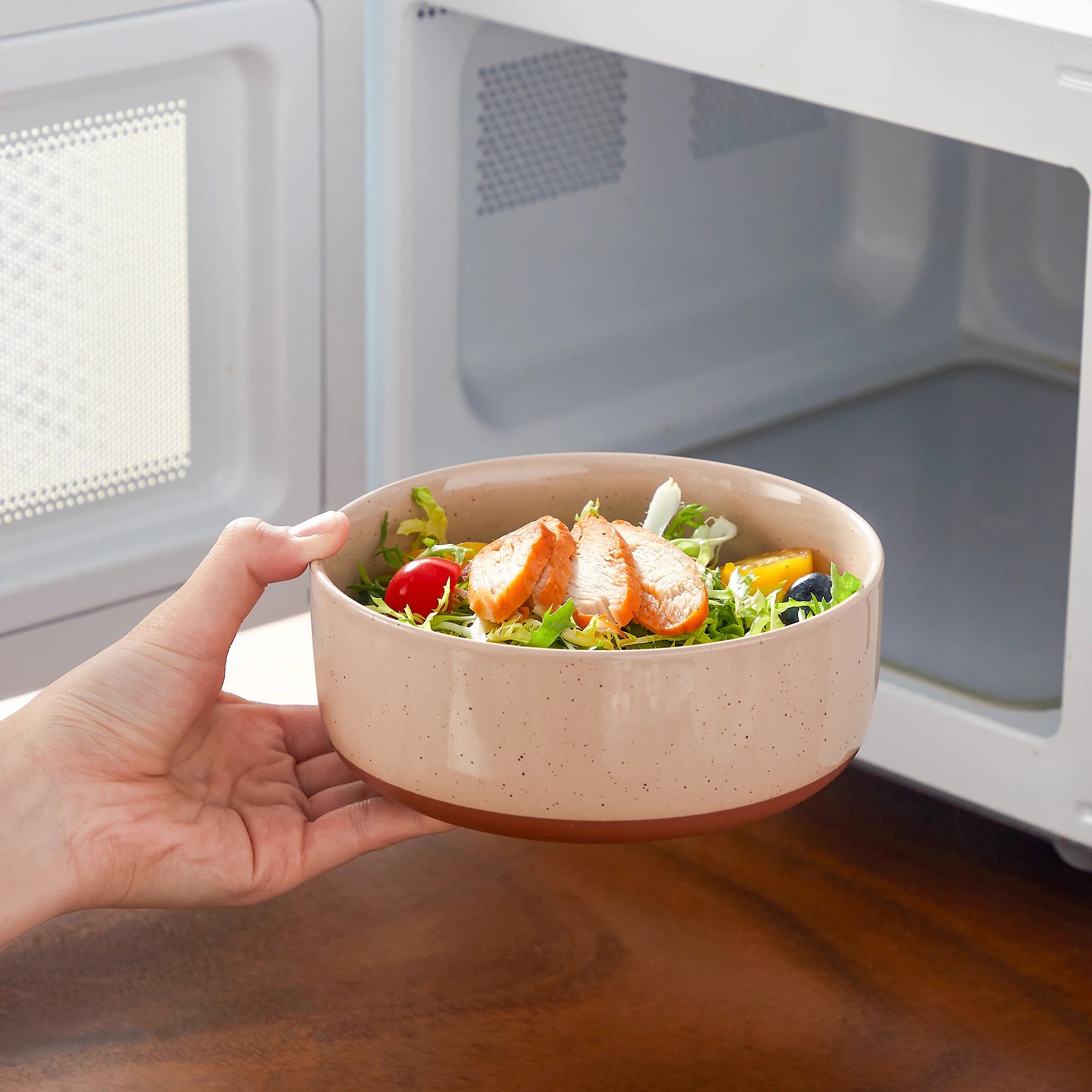 MALACASA TARA 12/24-teiliges Geschirrset mit gebogenem Rand, Sesamglasur, Steinzeug-Teller-Set mit 4/6-teiligem Speiseteller/Dessert/Schüssel Geschirrsets Europa CE-zertifiziert Premium Qualitaet Kostenloser Versand