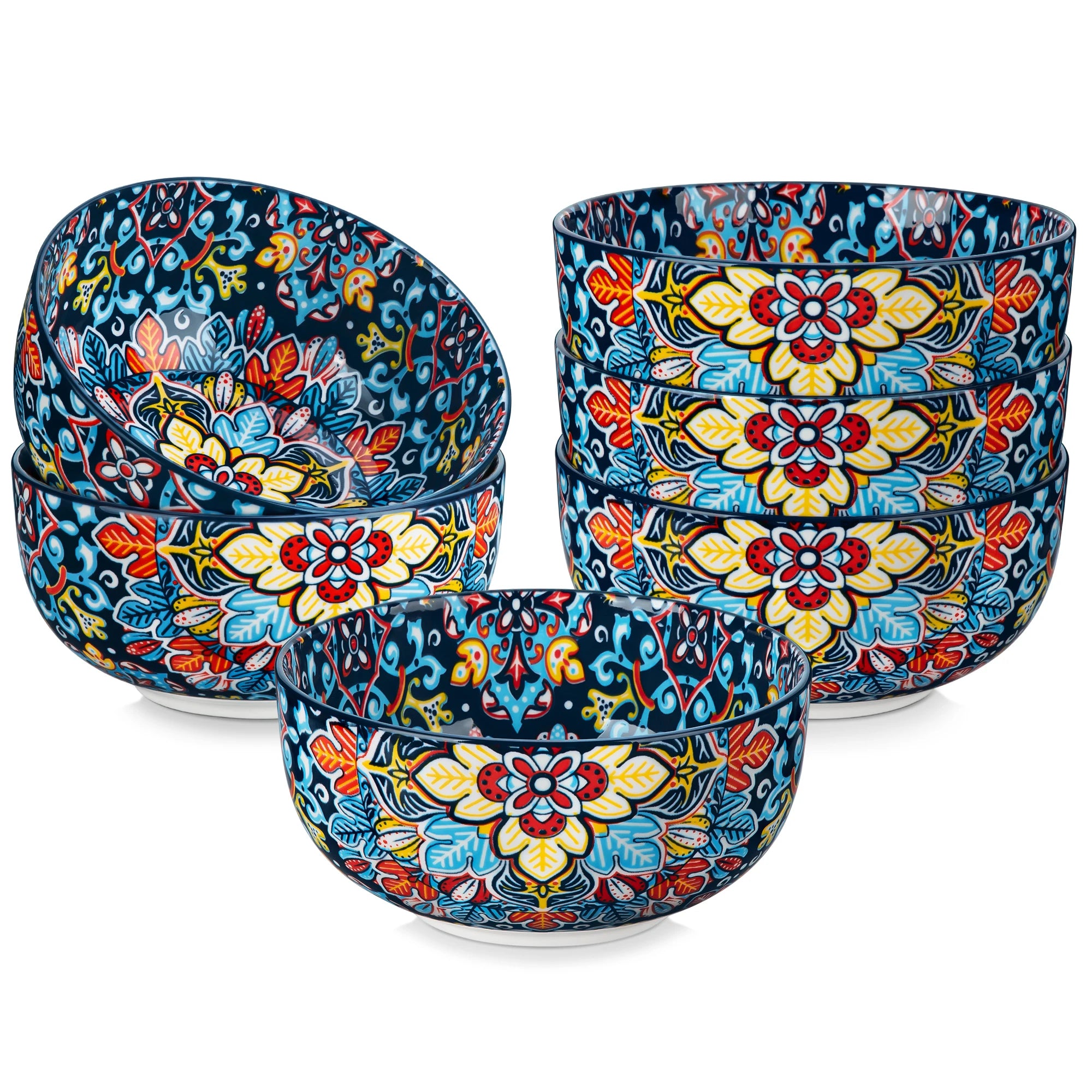 vancasso 6/12-teiliges Müslischalen-Set, 28-Unzen-Keramik-Suppenschüsseln im böhmischen Stil für Salat/Pasta/Reis/Haferflocken/Obst/Getreide für 6 Geschirrsets Europa CE-zertifiziert Premium Qualitaet Kostenloser Versand