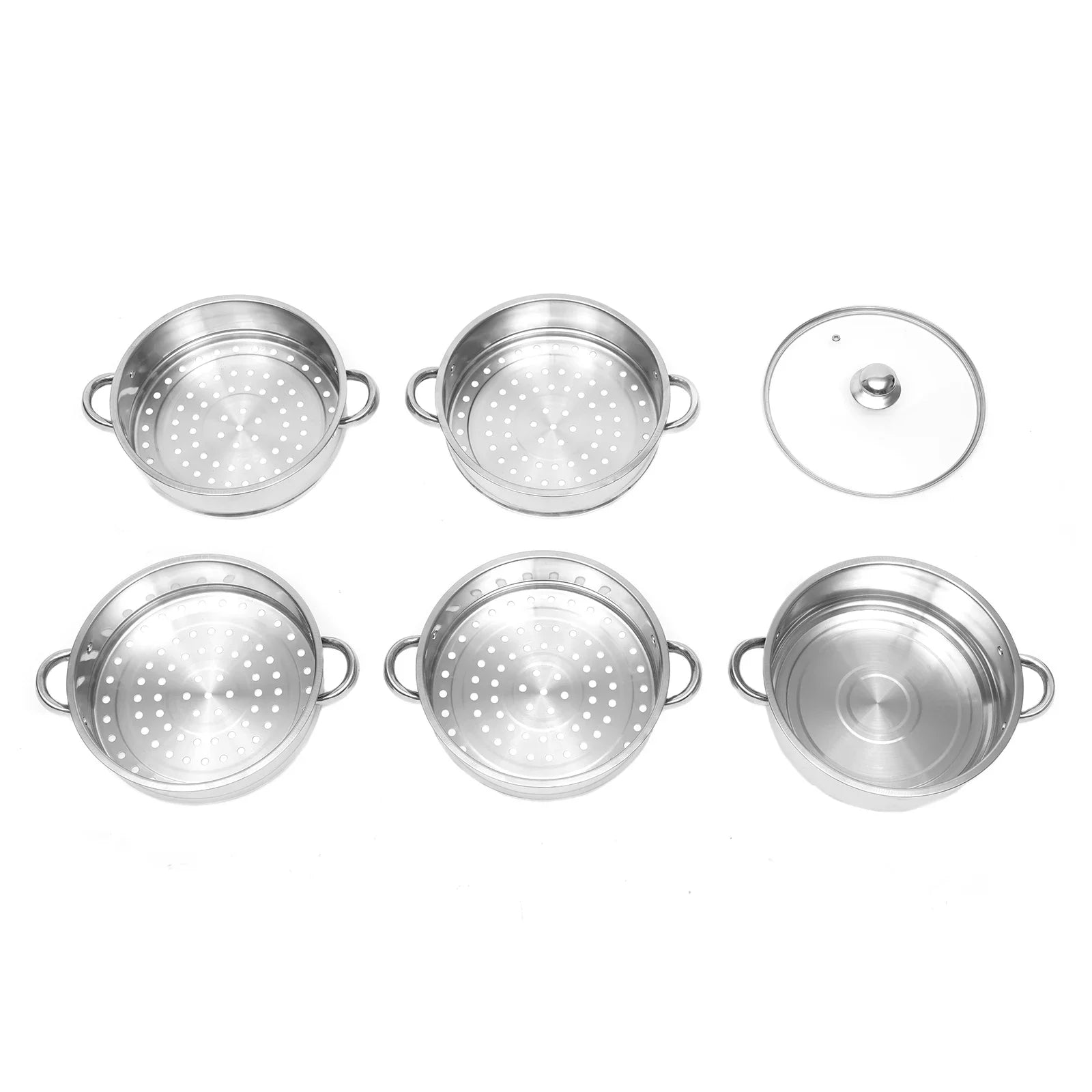 5-stufiger Edelstahl Dampfgarer 26cm Geschirrsets Europa CE-zertifiziert Premium Qualitaet Kostenloser Versand