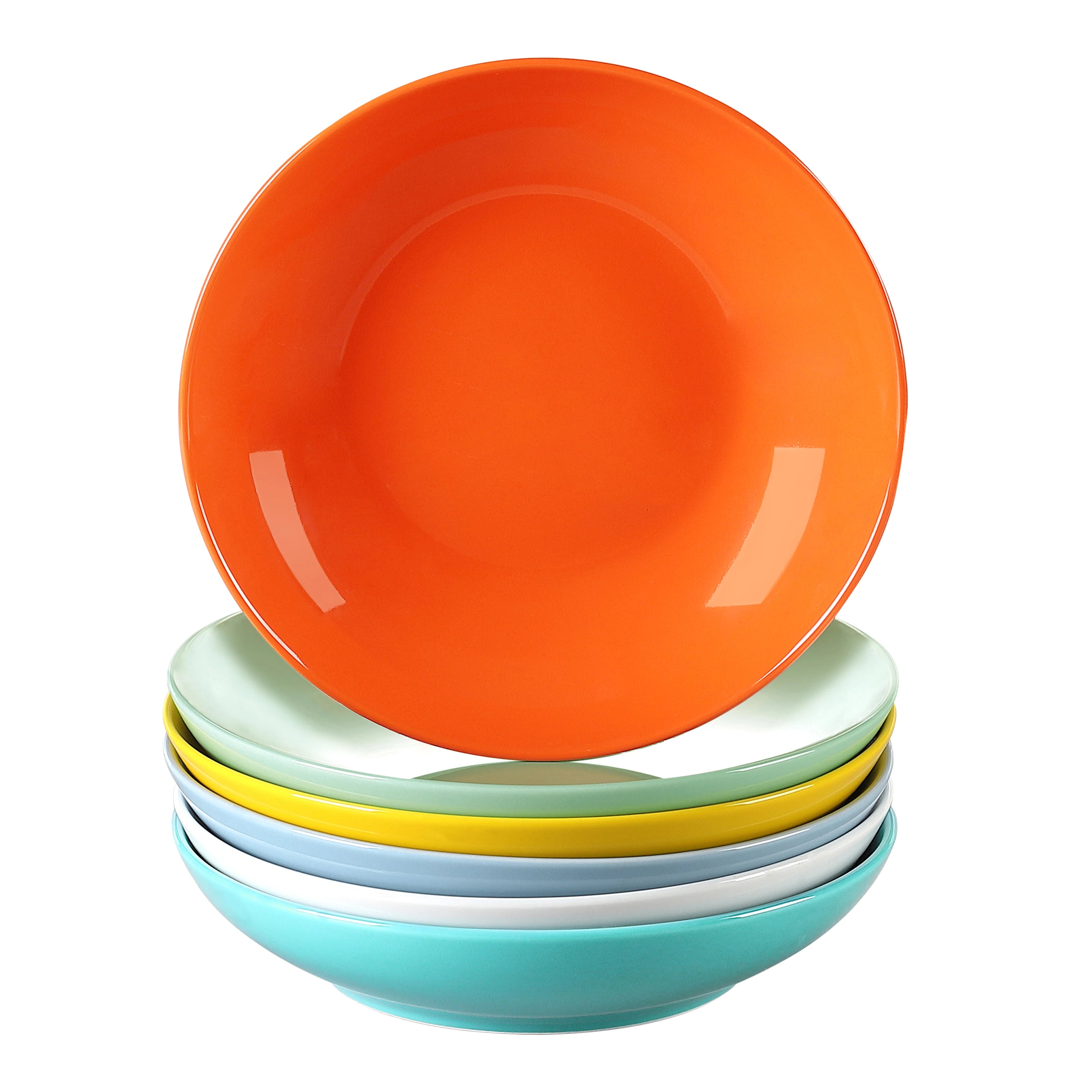 Porzellan MALACASA 6-teiliges 500 ml Keramik-Suppenteller-Set aus weißem Porzellan für Obst/Nudeln/Ramen/Ceral Bowl Service für 6/12 8 Farben Geschirrsets Europa CE-zertifiziert Premium Qualitaet Kostenloser Versand