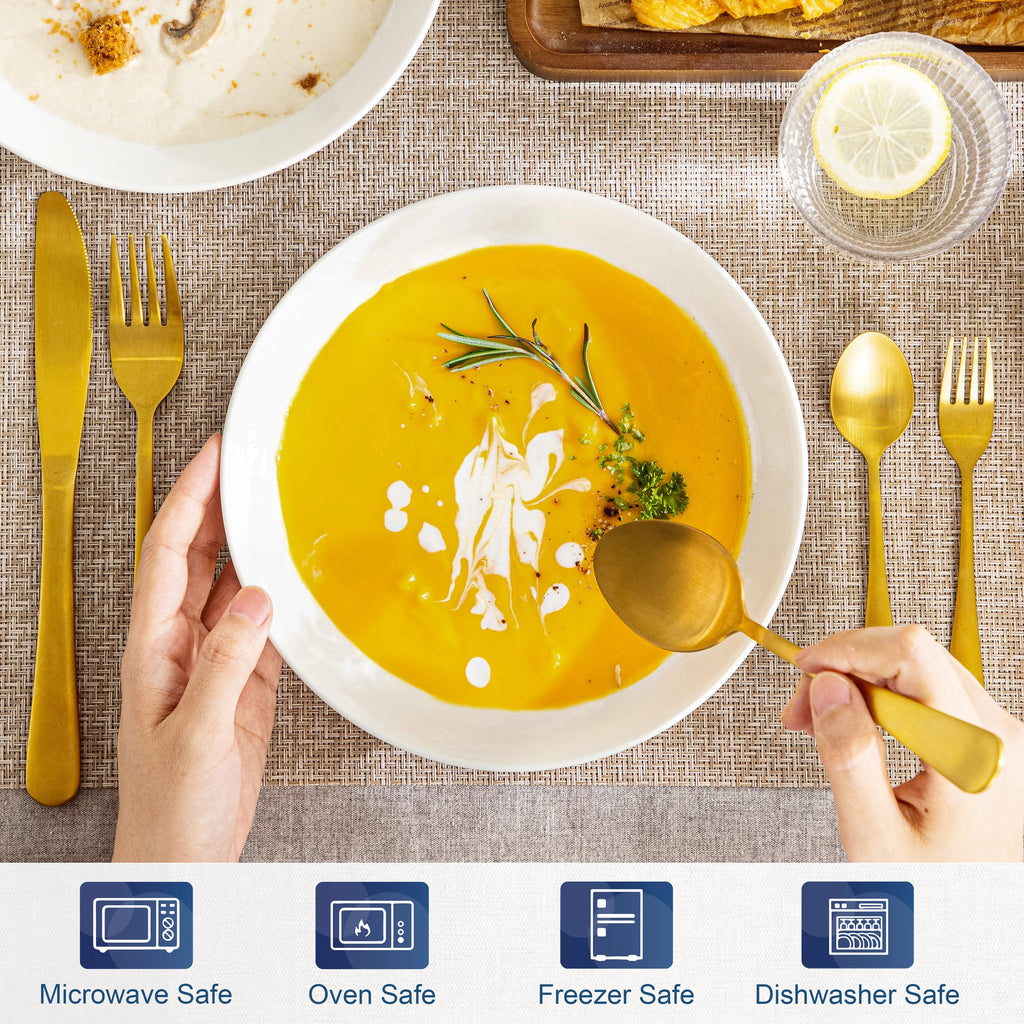 Porzellan MALACASA 6-teiliges 500 ml Keramik-Suppenteller-Set aus weißem Porzellan für Obst/Nudeln/Ramen/Ceral Bowl Service für 6/12 8 Farben Geschirrsets Europa CE-zertifiziert Premium Qualitaet Kostenloser Versand