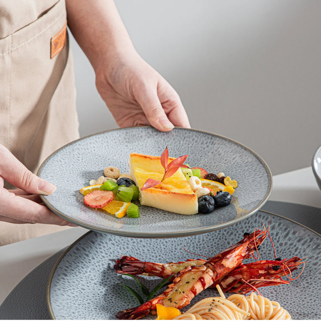 Vancasso Geschirrset 16/32-teilig Geprägtes Steinzeug – Teller, Dessert, Suppenschüssel, Becher Geschirrsets Europa CE-zertifiziert Premium Qualitaet Kostenloser Versand