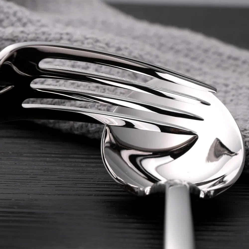 Premium Edelstahl Vintage Silberbesteck-Set Barock 18/10 Geschirrsets Europa CE-zertifiziert Premium Qualitaet Kostenloser Versand