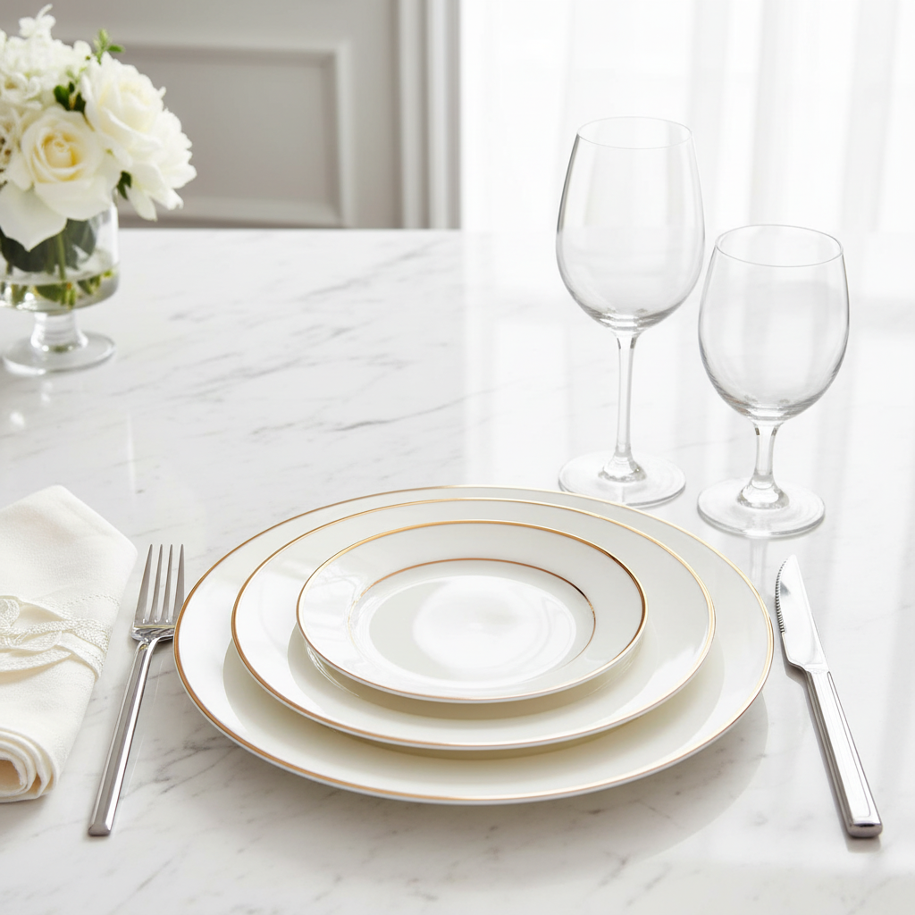 Vancasso Keramik-Teller-Set 12/24-teilig Rosa Reaktivglasur – Vertikale Kante Geschirrsets Europa CE-zertifiziert Premium Qualitaet Kostenloser Versand